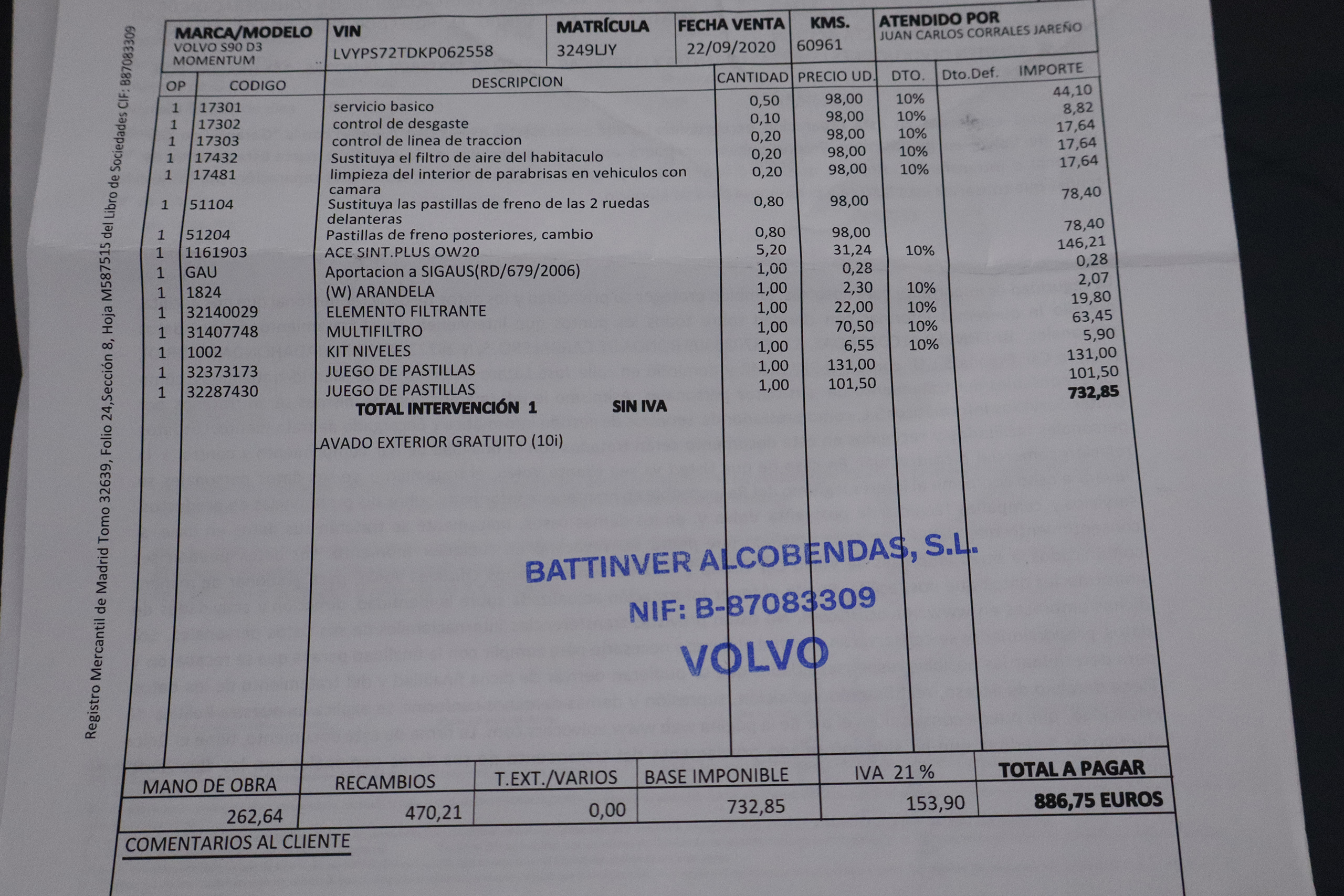 Volvo S90 D3 2.0 MOMENTUM 150CV AUTO 4P # NAVY, CUERO foto 27