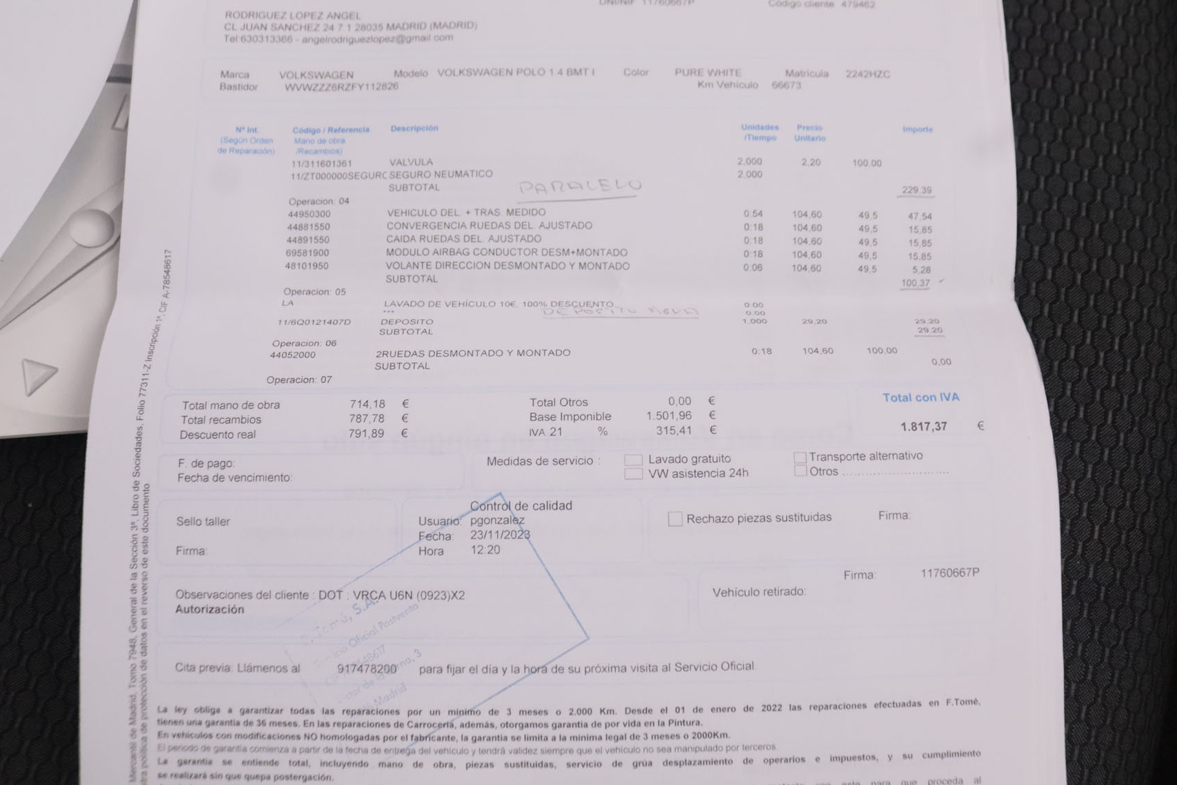 Volkswagen Polo 1.4 TDI ADVANCE DSG AUTO 90CV 5P # TECHO ELECTRICO, NAVY foto 29