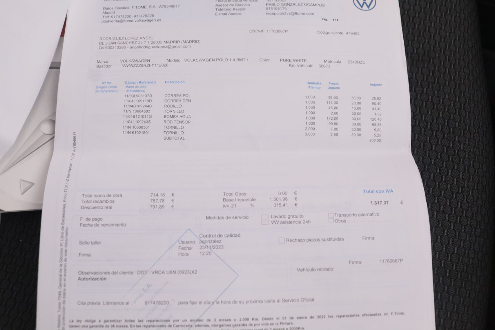 Volkswagen Polo 1.4 TDI ADVANCE DSG AUTO 90CV 5P # TECHO ELECTRICO, NAVY foto 31