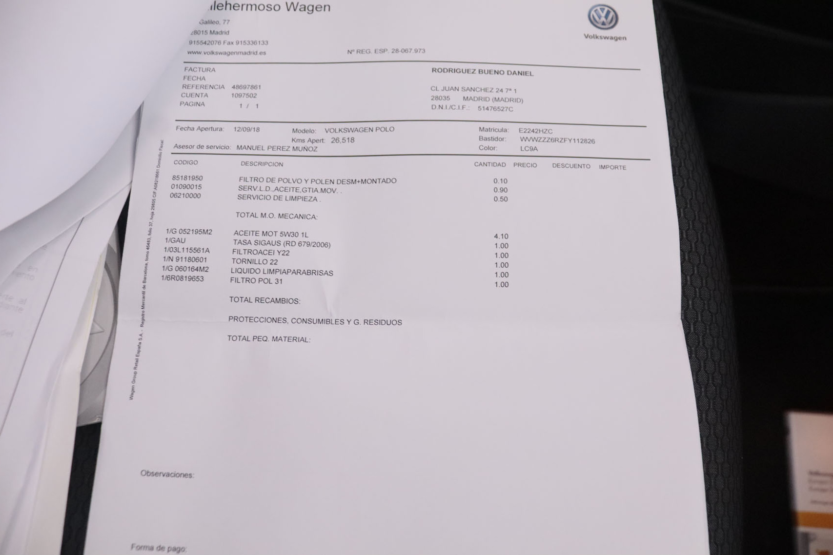 Volkswagen Polo 1.4 TDI ADVANCE DSG AUTO 90CV 5P # TECHO ELECTRICO, NAVY foto 59