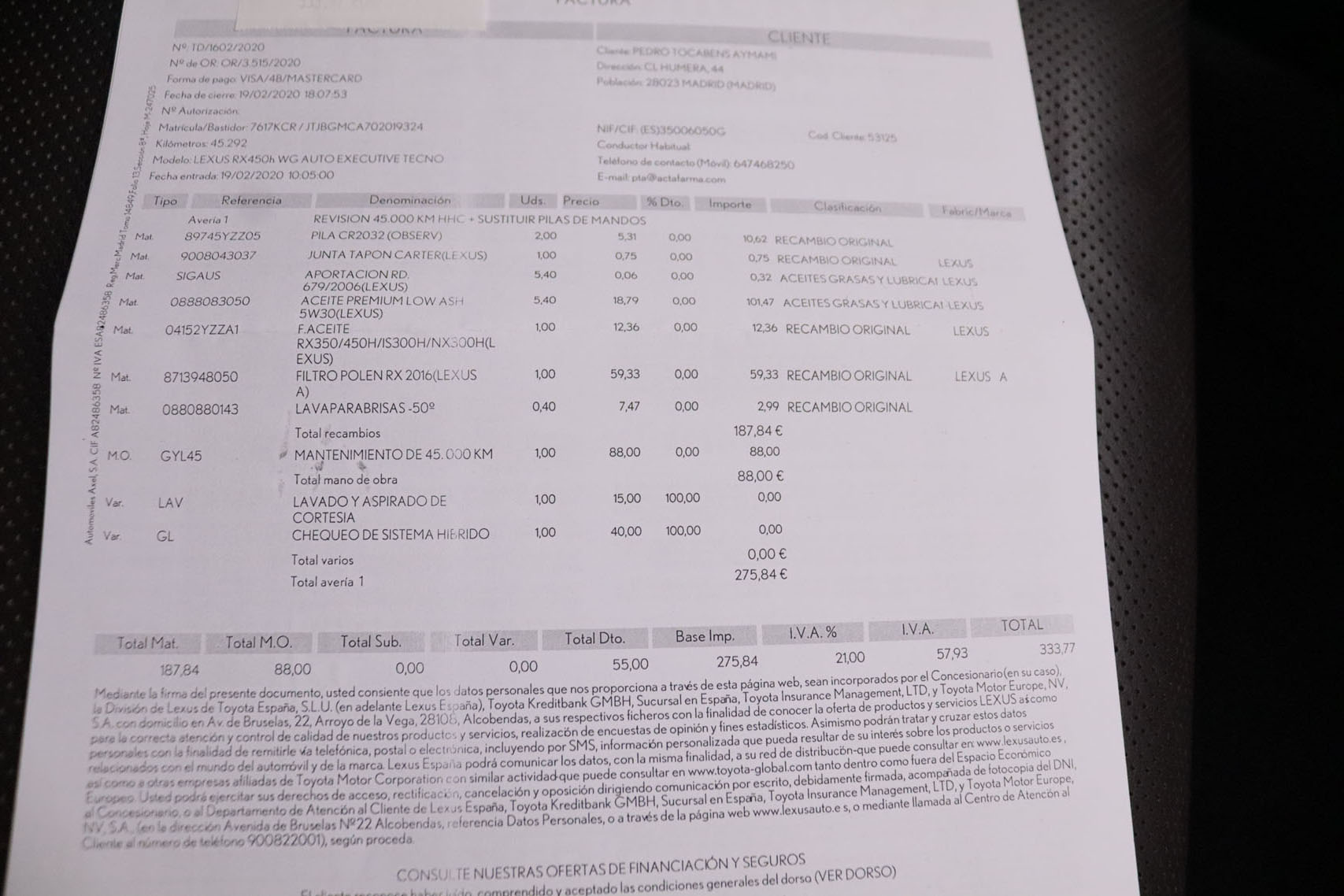 Lexus RX450H 3.5 HEV EXECUTIVE 4X4 AUTO 313CV 5P #CUERO, TECHO ELEC PANORAMICO, NAVY foto 30