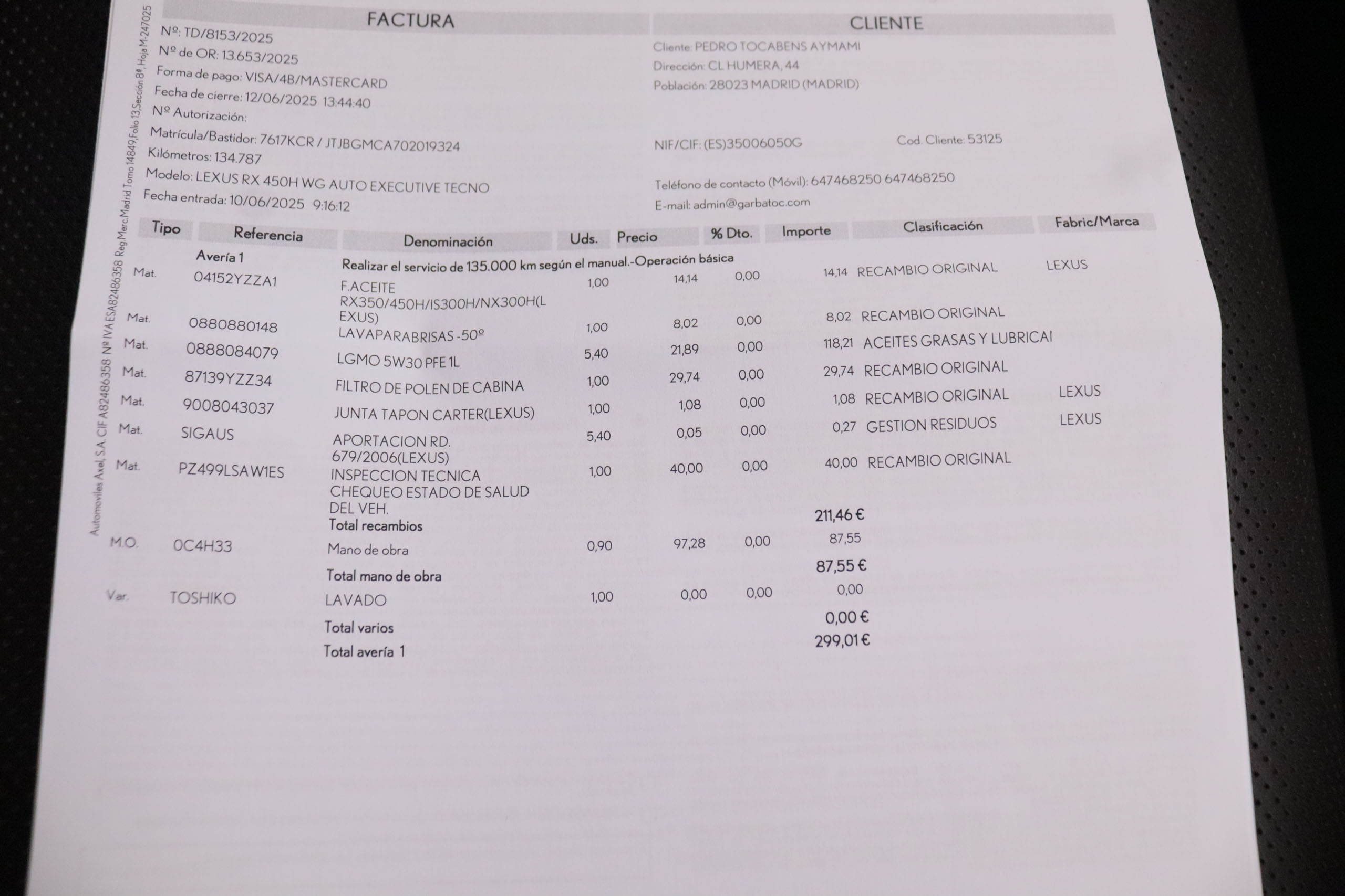 Lexus RX450H 3.5 HEV EXECUTIVE 4X4 AUTO 313CV 5P #CUERO, TECHO ELEC PANORAMICO, NAVY foto 31
