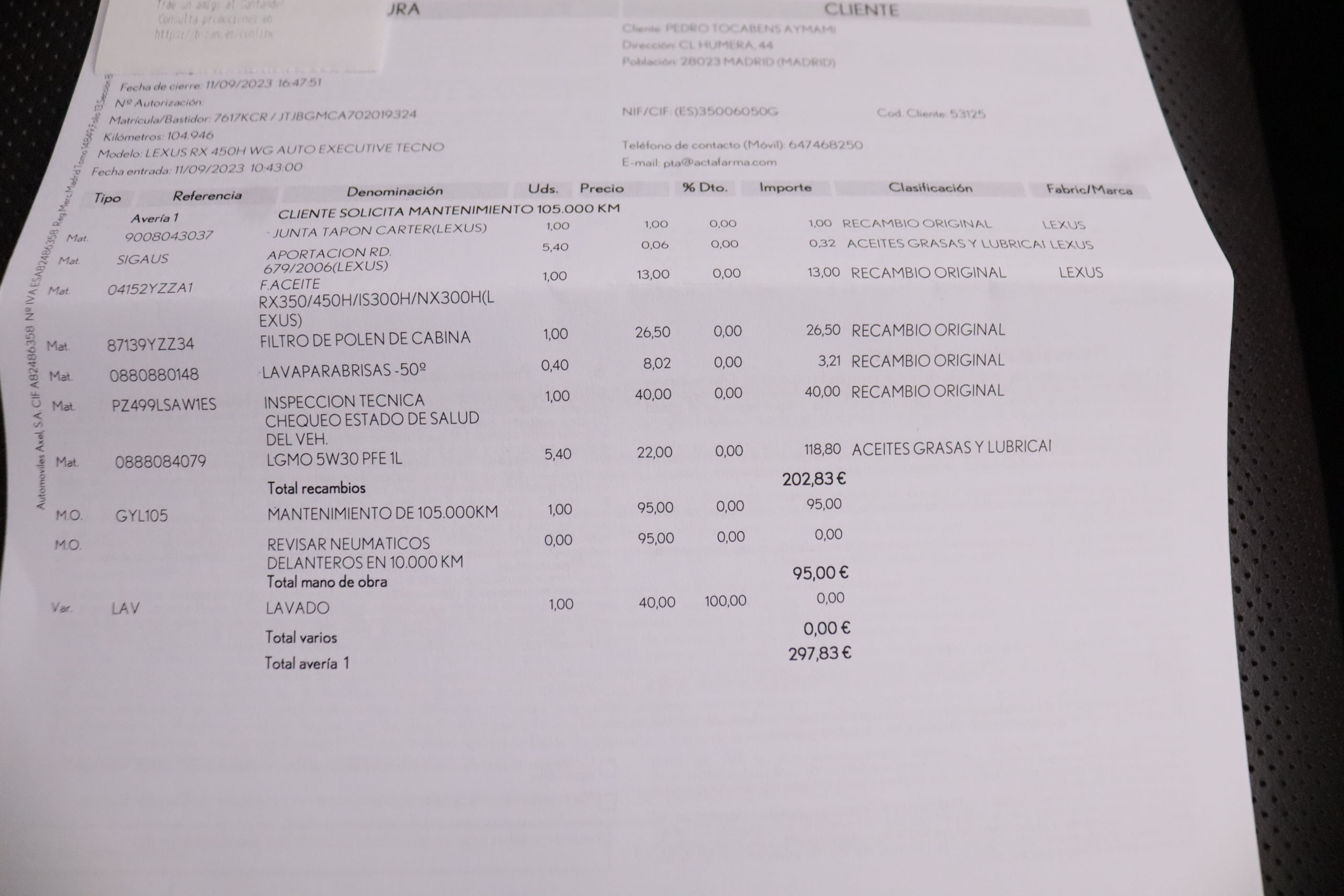 Lexus RX450H 3.5 HEV EXECUTIVE 4X4 AUTO 313CV 5P #CUERO, TECHO ELEC PANORAMICO, NAVY foto 33