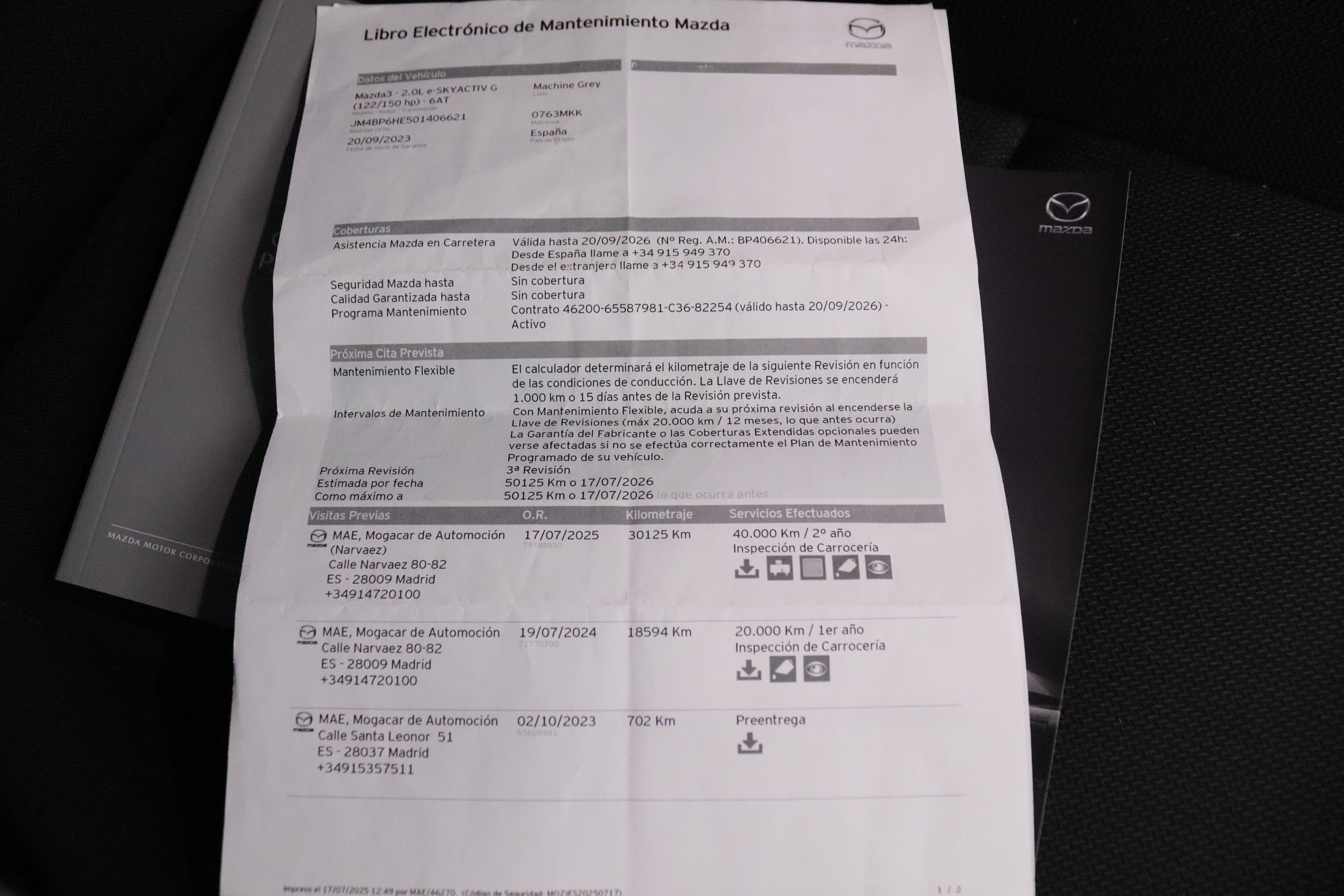 Mazda 3 2.0 E-SKYACTIVE G AUTO 122CV 5P # NAVY, PARKTRONIC foto 36