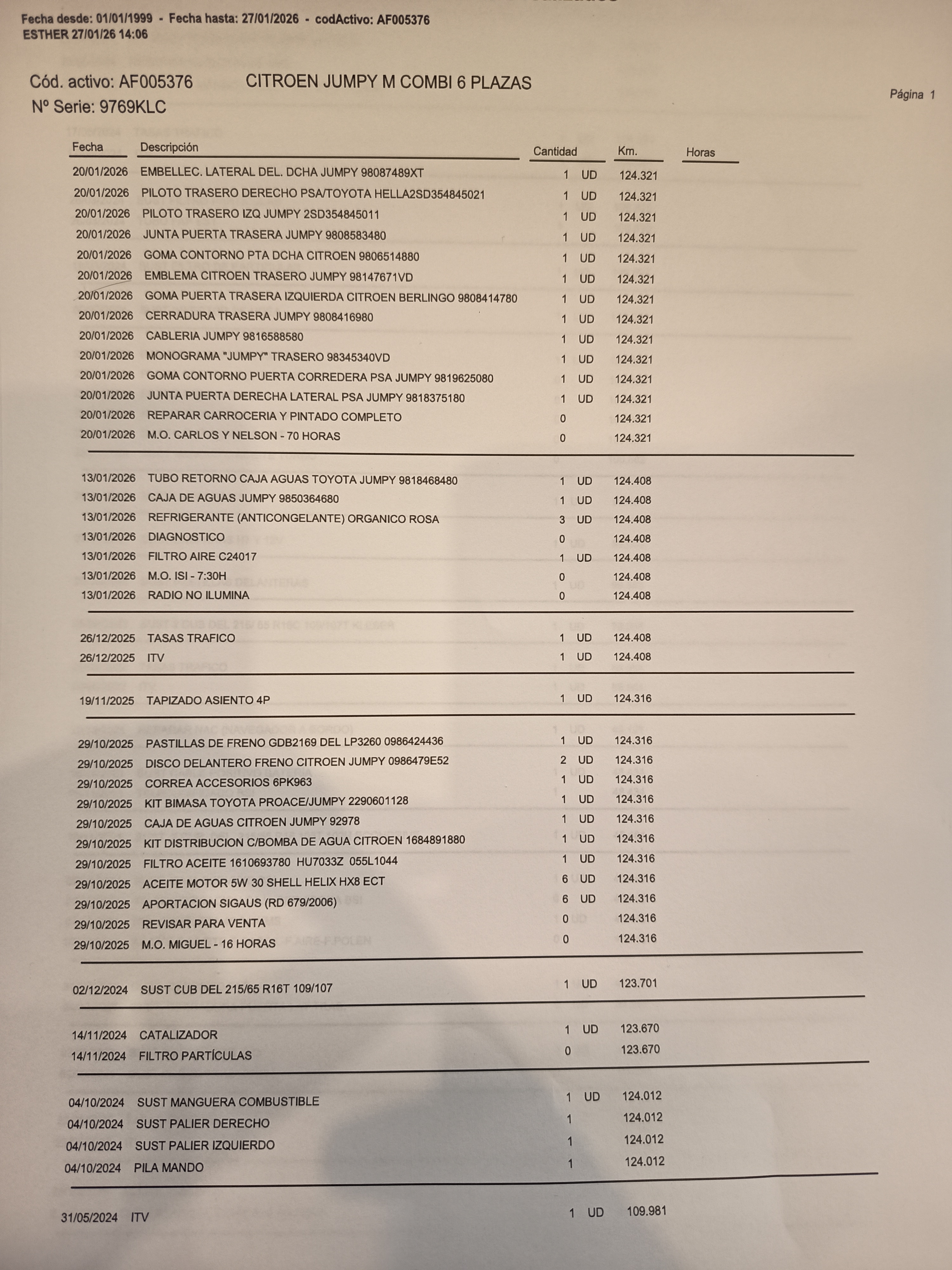 Citroen Jumpy 1.6 COMBI TALLA M 115CV 6 PLAZAS 4P # IVA DEDUCIBLE foto 23