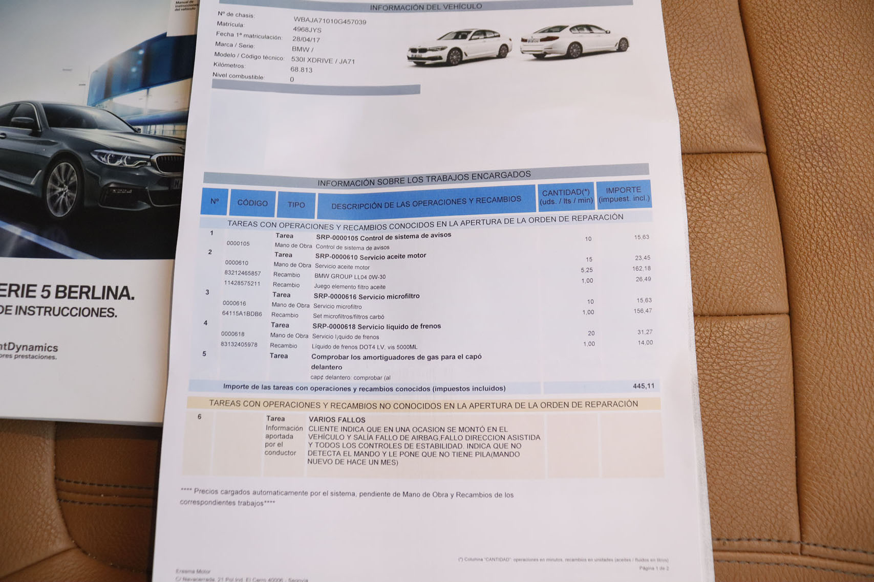 BMW 530 SERIE 5 530I XDRIVE AUTO 252CV 4P # CUERO, TECHO ELECTRICO, PARKTRONIC foto 35