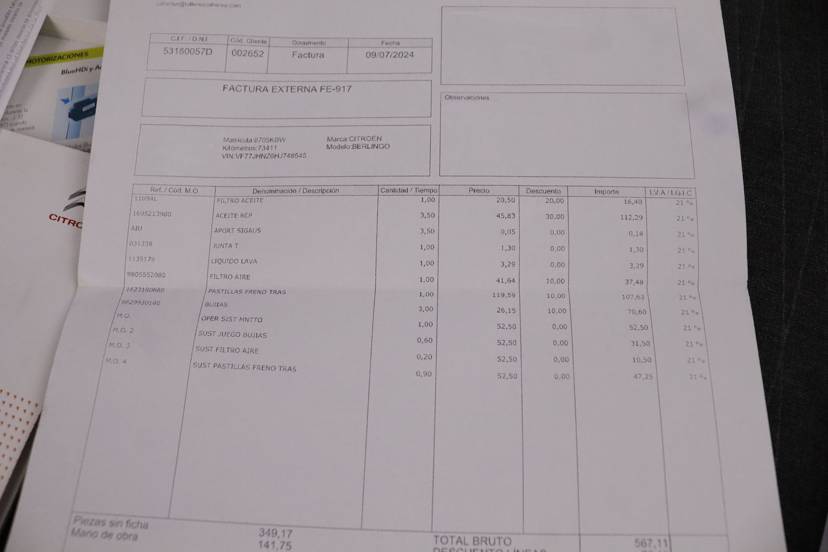 Citroen Berlingo MULTISPACE 1.2i 20 ANIVERSARIO 110CV 5P # PARKTRONIC foto 28