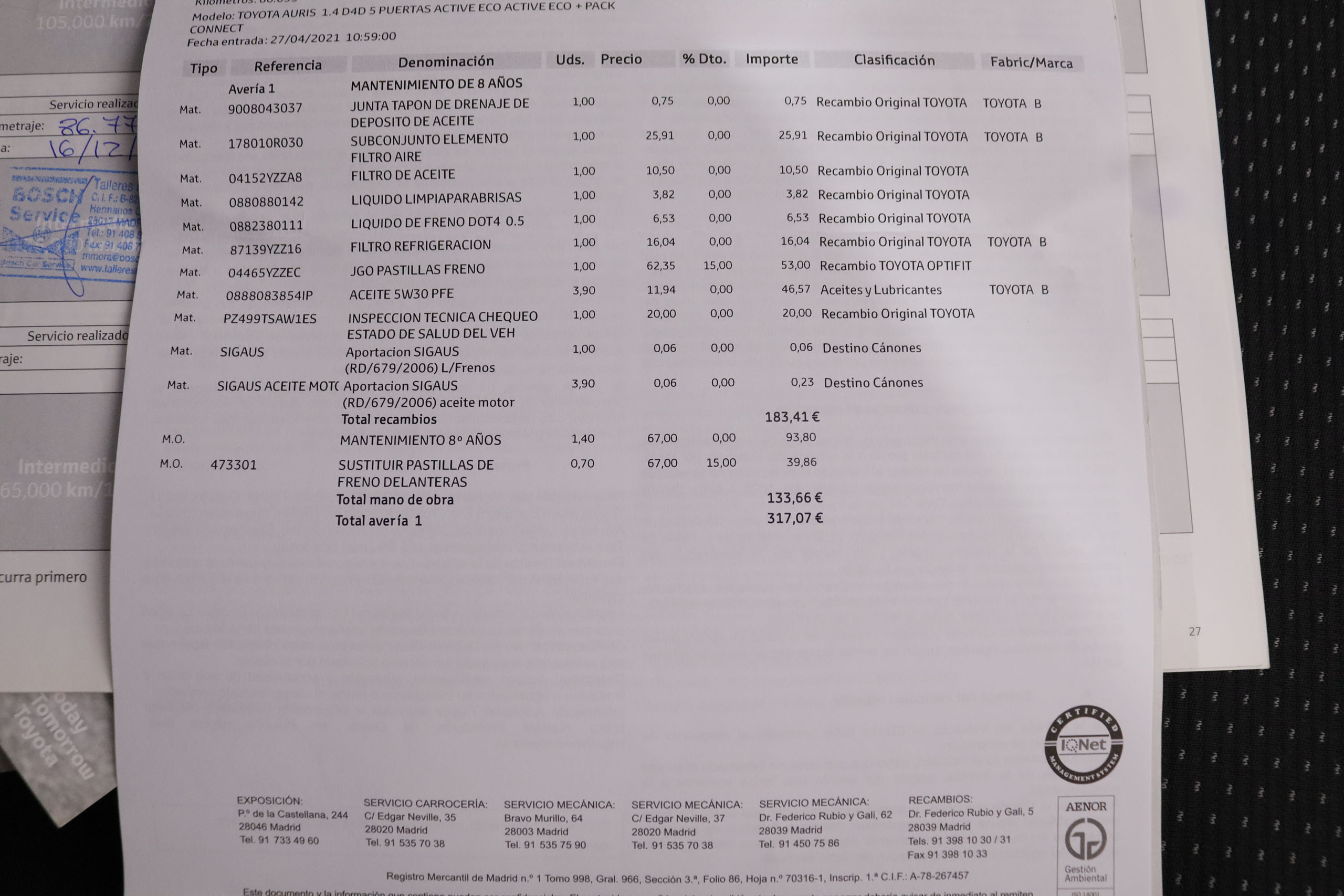 Toyota Auris 1.4 D ACTIVE 90CV 5P # NAVY foto 26