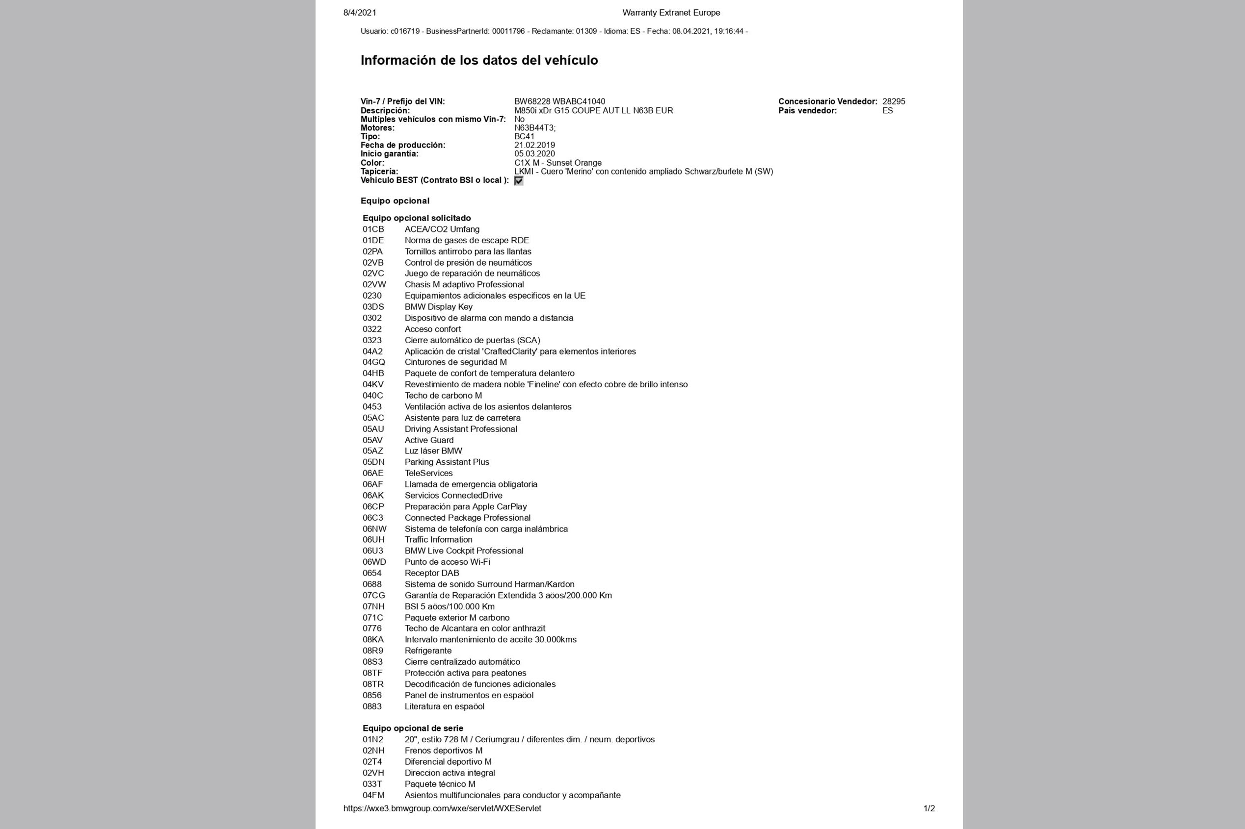 BMW M850 SERIE 8 M850I Coupe XDrive Pack M Auto 530cv 2P # CUERO,NAVY,PACK CARBONO,CAMARA foto 35